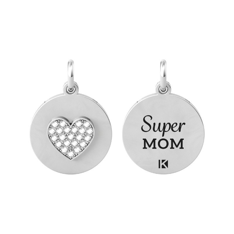 Ciondolo in acciaio 316L cristalli - 741058 Ciondolo in acciaio 316L cristalli - 741058