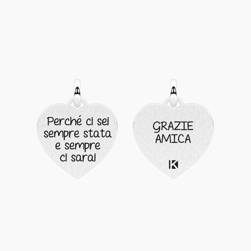 Ciondolo cuore con scritta per amica - 741358