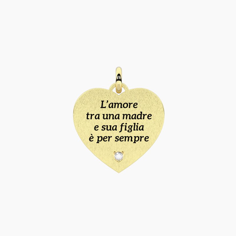 Ciondolo dorato con scritta mamma e figlia - 741361