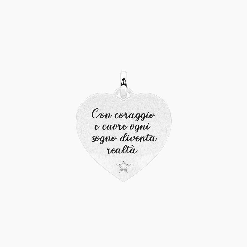Ciondolo cuore con scritta  Sogno diventa realtà - 741362