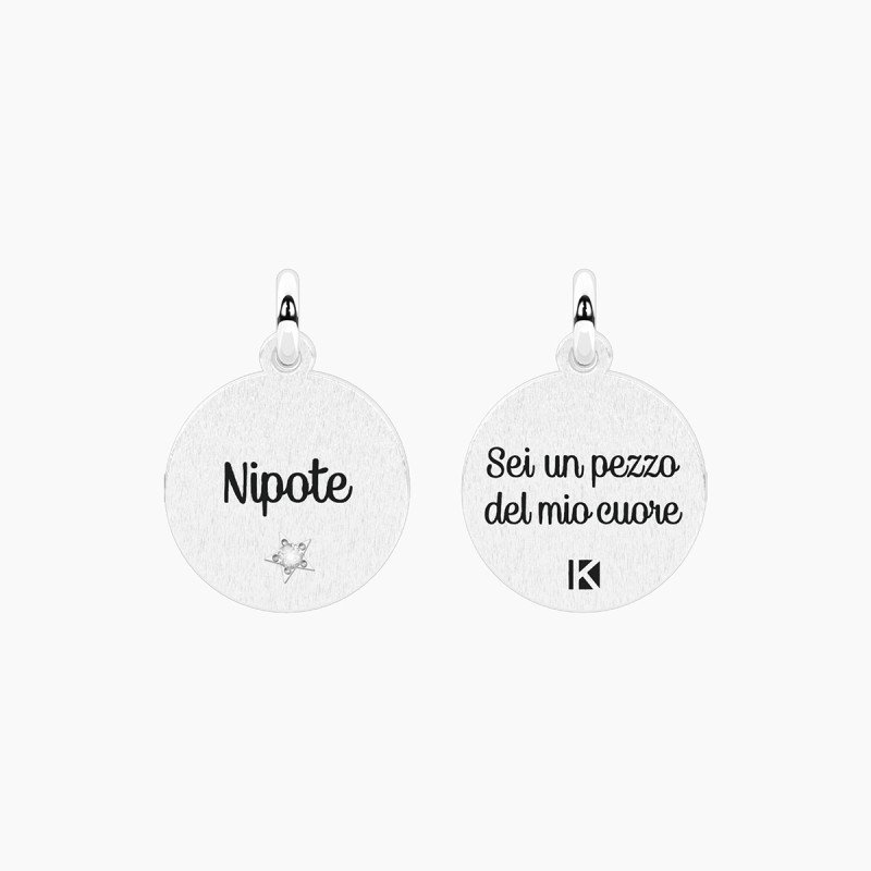 Ciondolo tondo con scritta per nipote - 741368