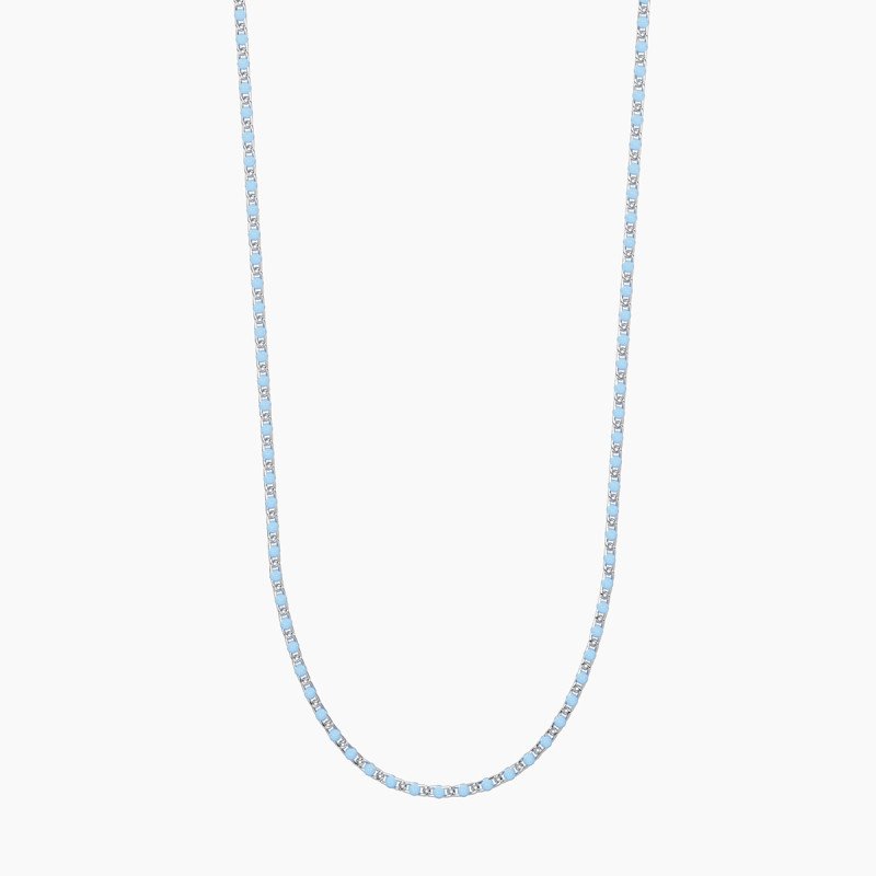 Girocollo componibile in acciaio smaltato azzurro - 751253