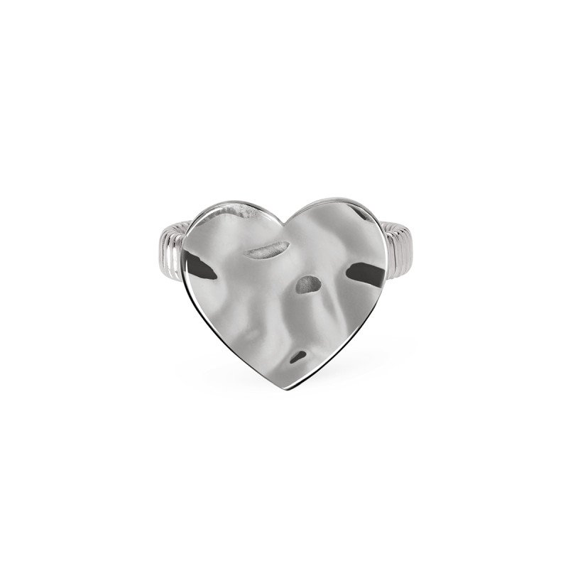 Anello con cuore effetto martellato - 821002