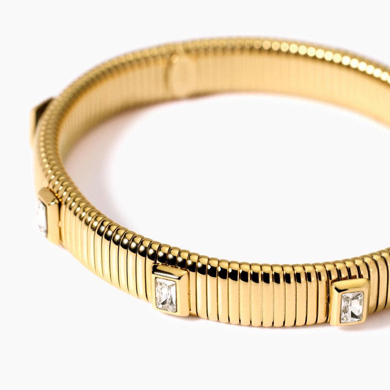 Bracciale tubogas dorato con zirconi - 831005