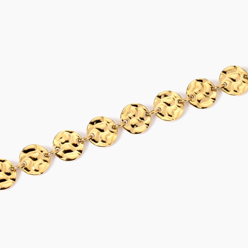 Bracciale dorato con tondi effetto martellato - 831007