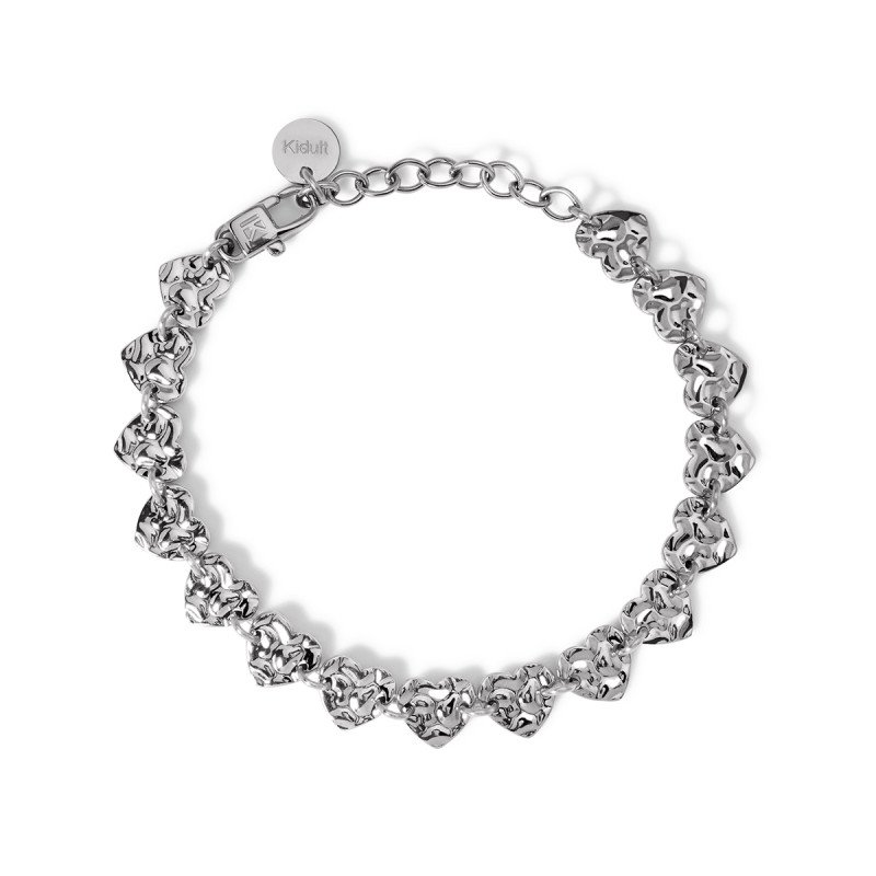 Bracciale con cuori effetto martellato - 831008