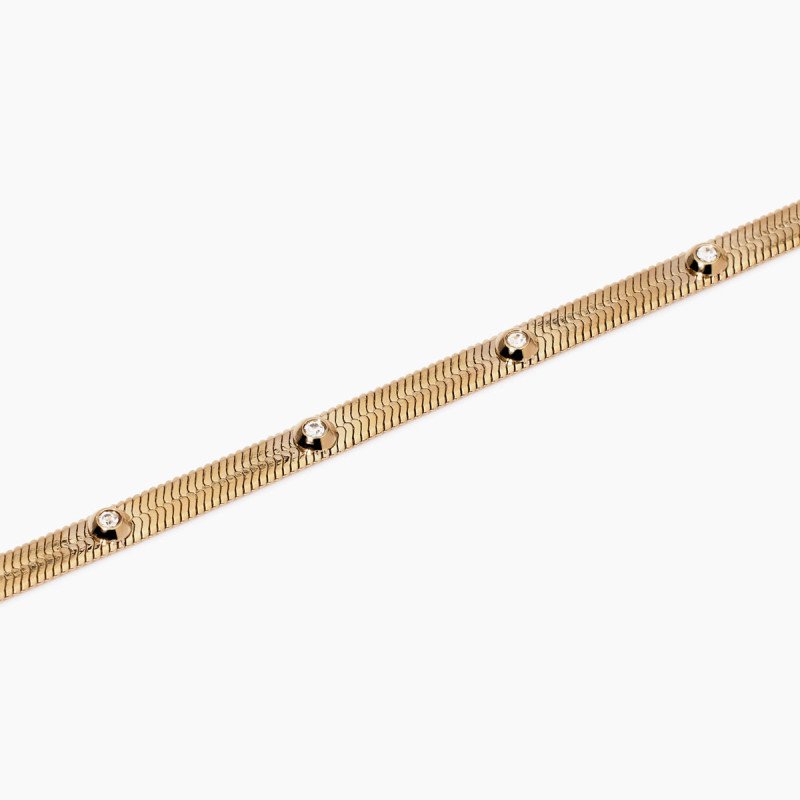 Bracciale regolabile dorato con cristalli - 831011