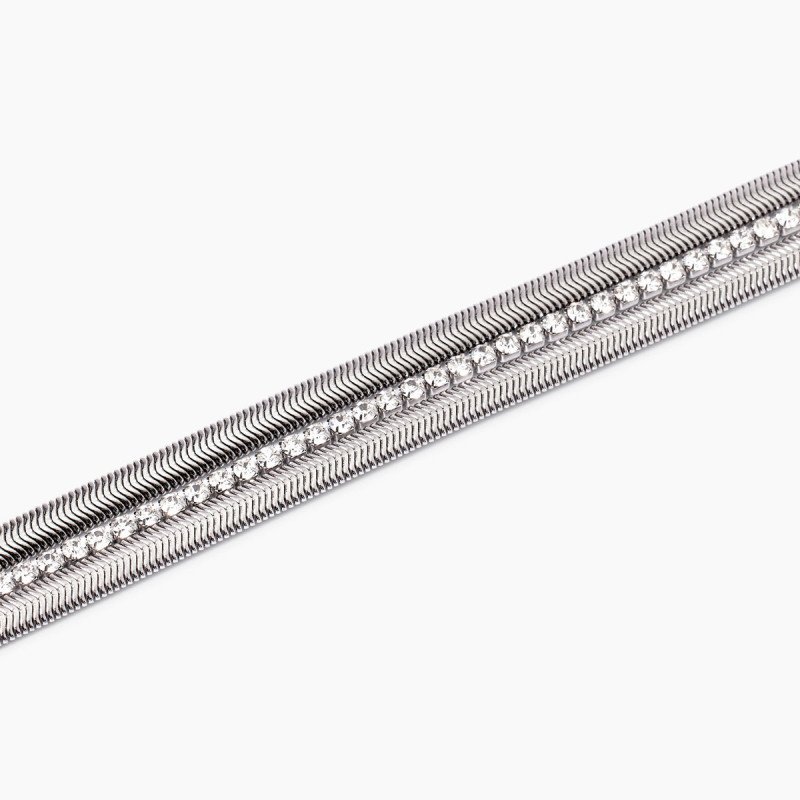 Bracciale con doppia catena e tennis - 831012