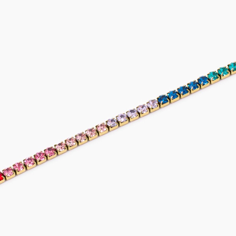 Bracciale tennis dorato multicolor - 831015