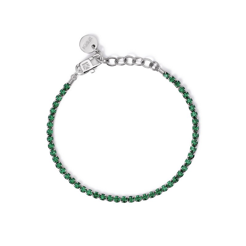 Bracciale tennis con cristalli verdi - 831017