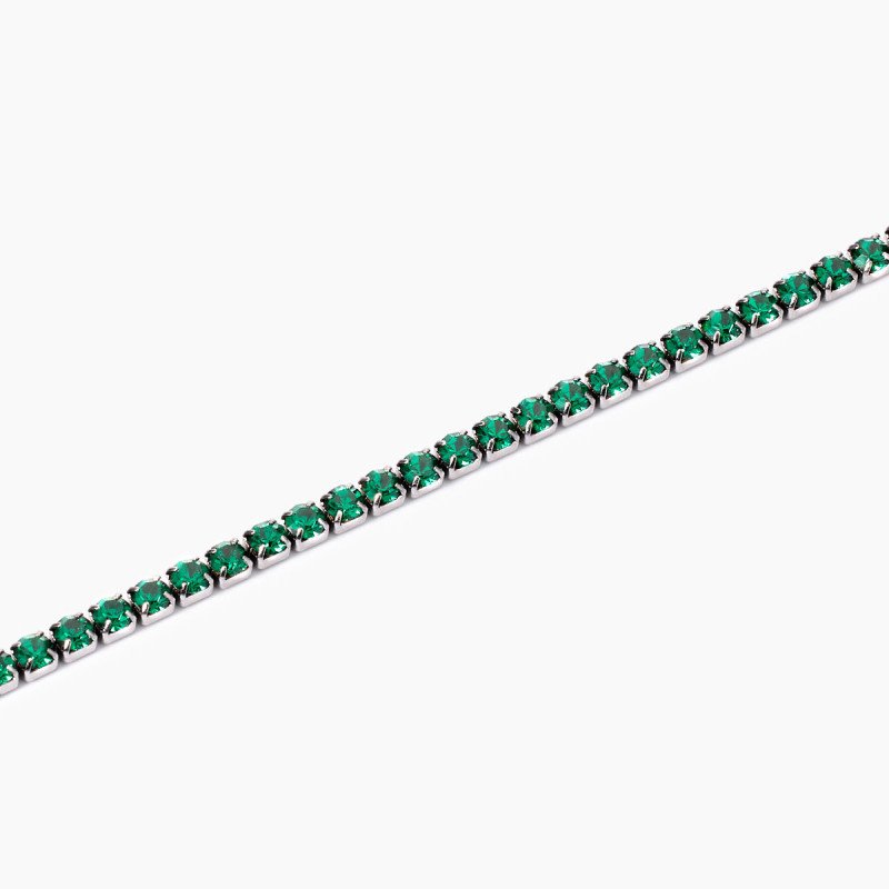Bracciale tennis con cristalli verdi - 831017