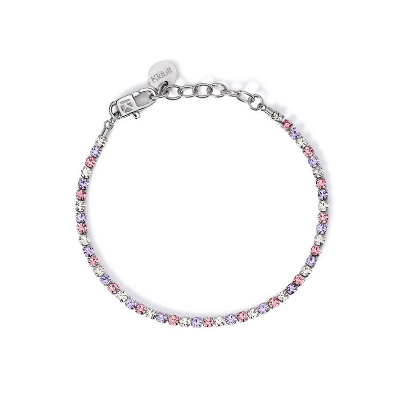 Bracciale tennis cristalli bianchi e rosa - 831018