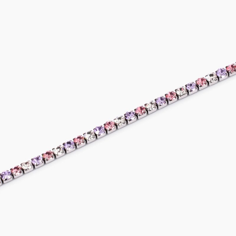 Bracciale tennis cristalli bianchi e rosa - 831018