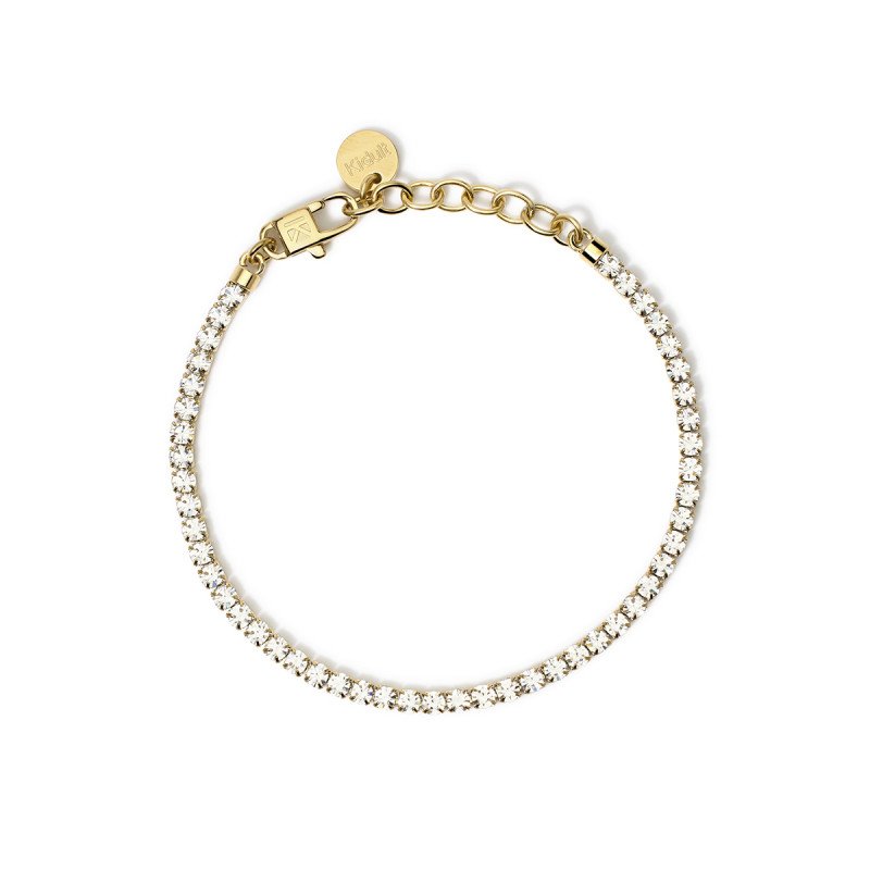Bracciale tennis dorato con cristalli - 831019
