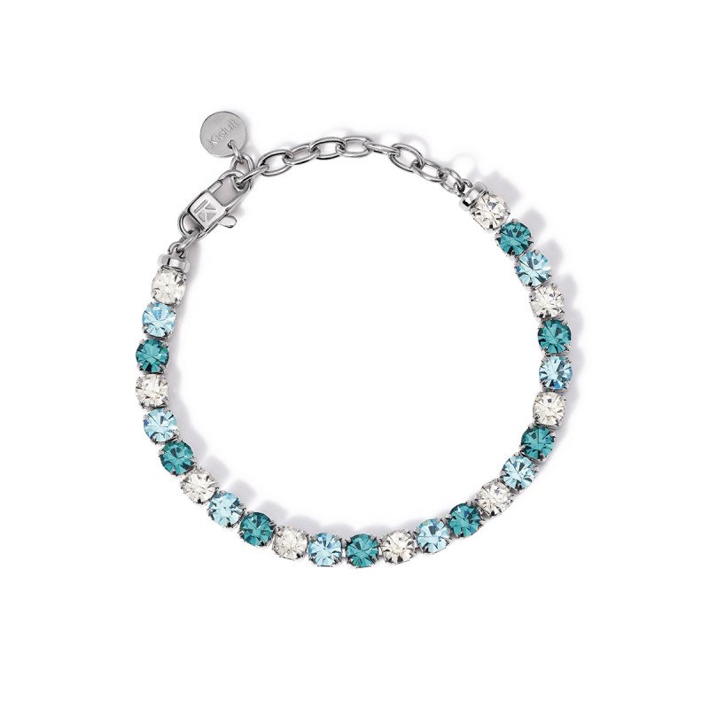 Bracciale tennis con cristalli bianchi e blu - 831021