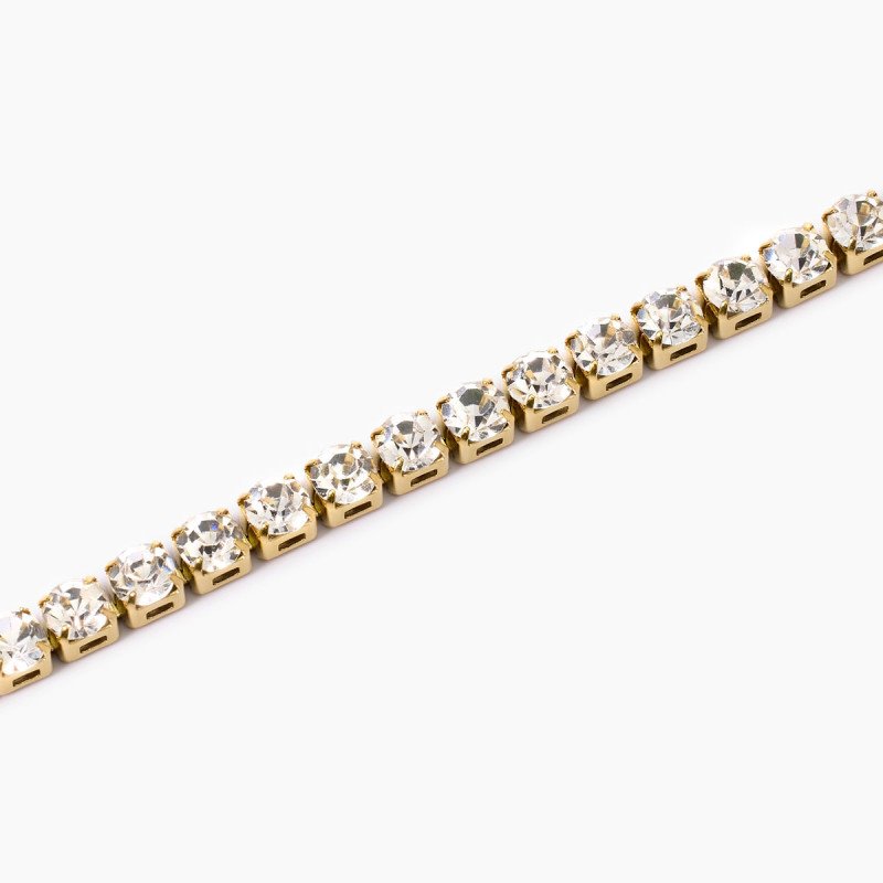 Bracciale tennis dorato con cristalli bianchi - 831022