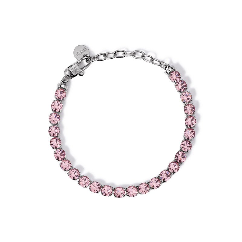 Bracciale tennis con cristalli rosa - 831023