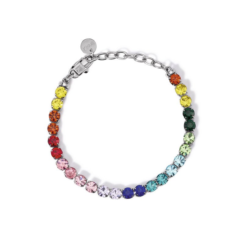 Bracciale tennis cristalli multicolor - 831024