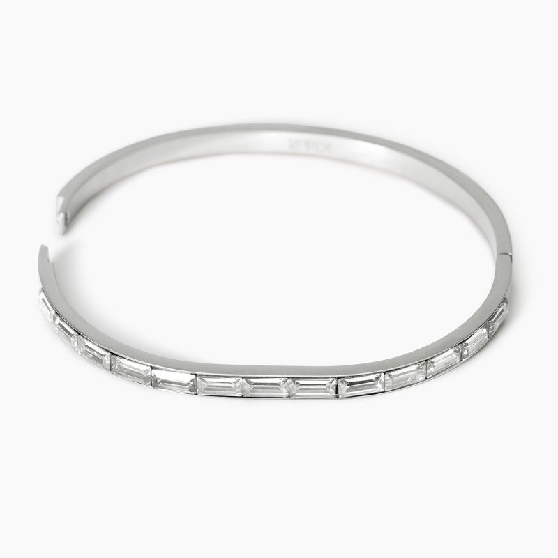 Bracciale rigido in acciaio e zirconi - 831040