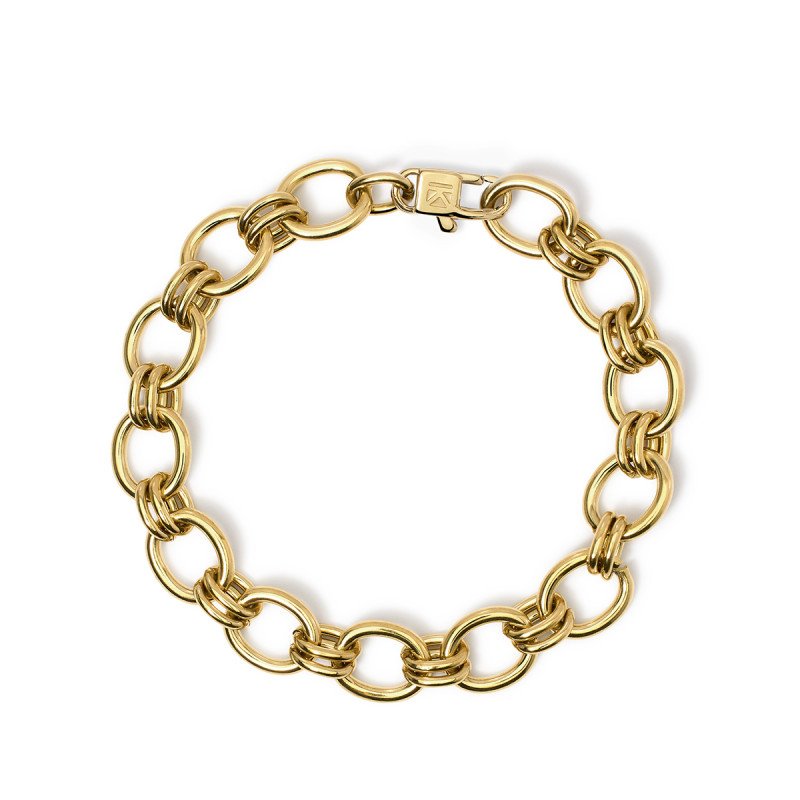 Bracciale in acciaio  Dorato con catena larga - 831043