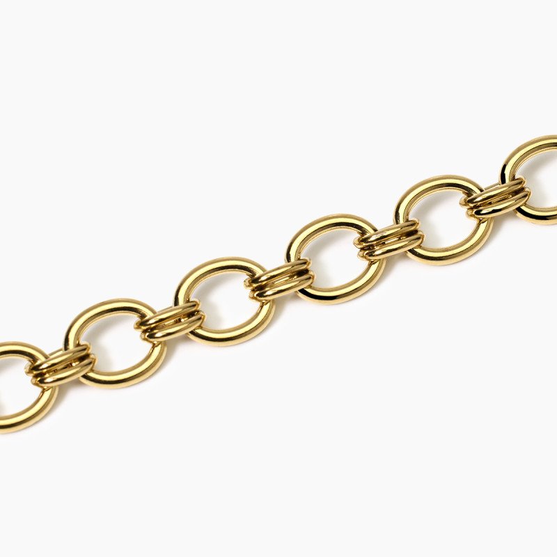 Bracciale in acciaio  Dorato con catena larga - 831043