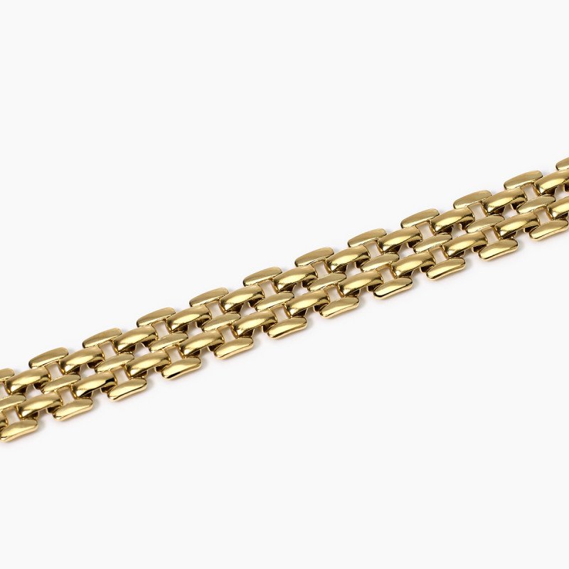 Bracciale in acciaio dorato con catena panther - 831044