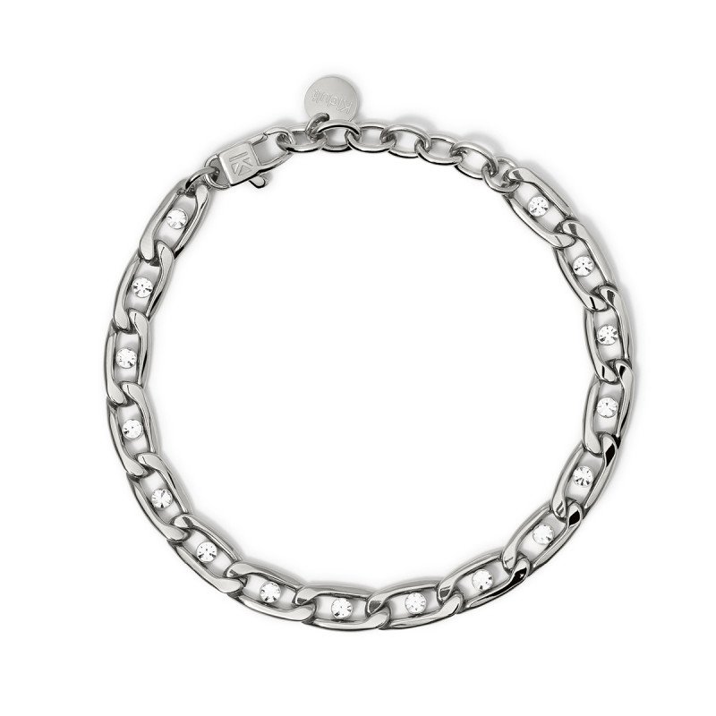 Bracciale con catena groumette e cristalli - 831047