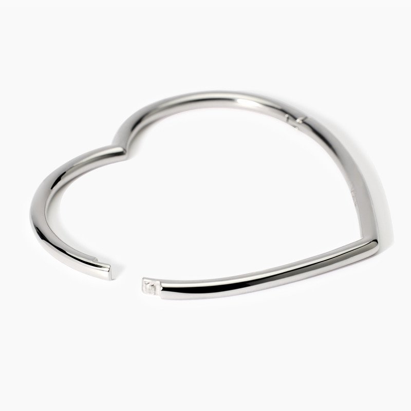Bracciale rigido a cuore in acciaio - 831049
