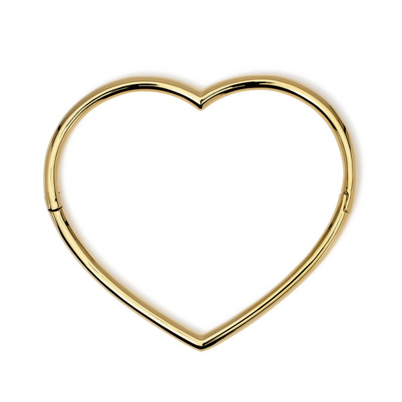 Bracciale rigido a cuore in acciaio dorato - 831050