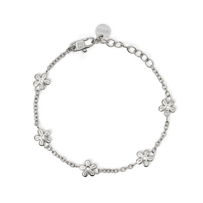 Bracciale con catena rolò e fiori - 831051