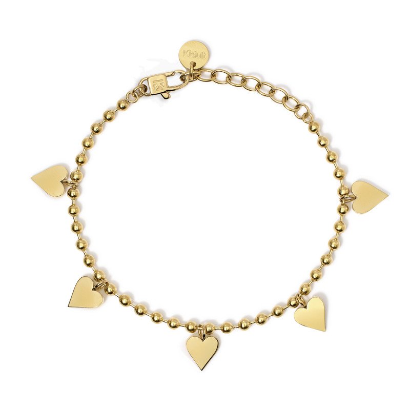 Bracciale dorato con ciondoli cuore - 831056