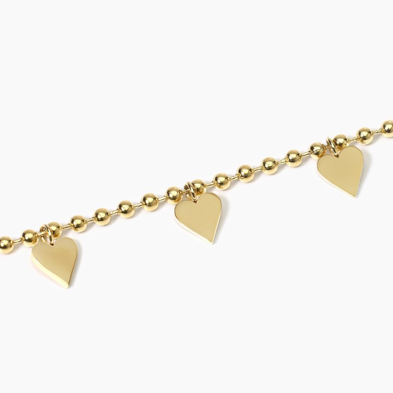 Bracciale dorato con ciondoli cuore - 831056