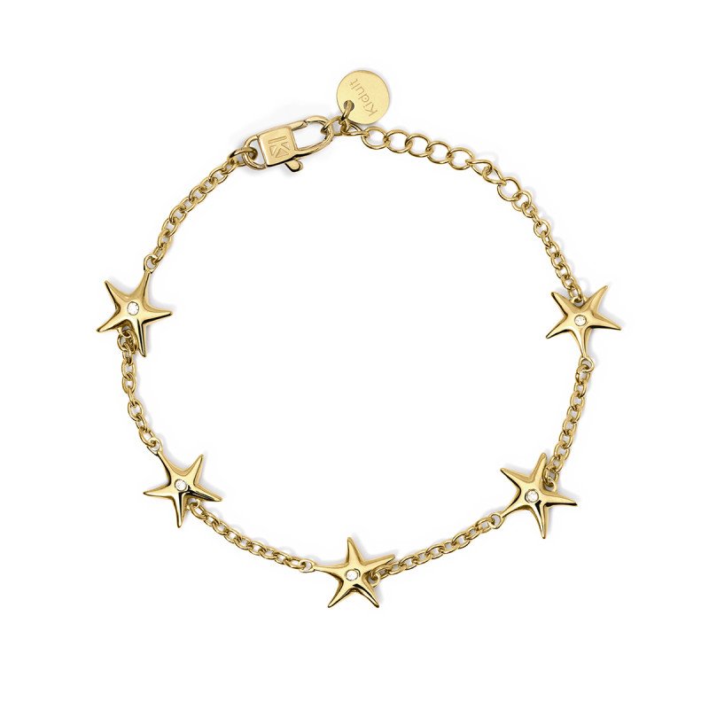 Bracciale dorato con ciondoli stella marina - 831058