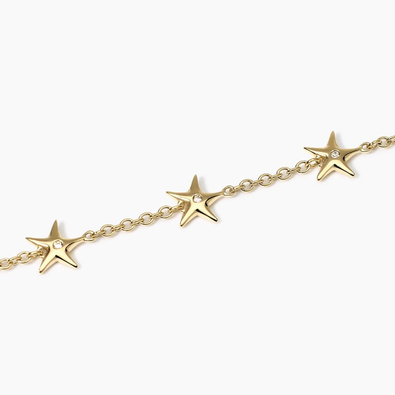 Bracciale dorato con ciondoli stella marina - 831058