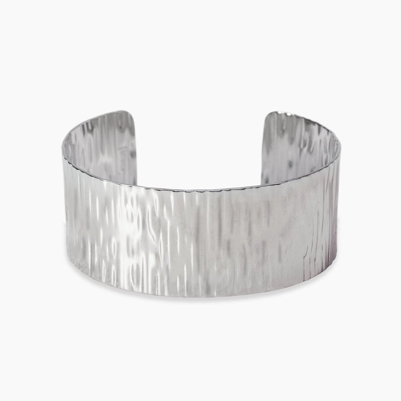 Bracciale bangle in acciaio martellato - 831061