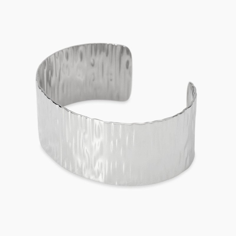 Bracciale bangle in acciaio martellato - 831061