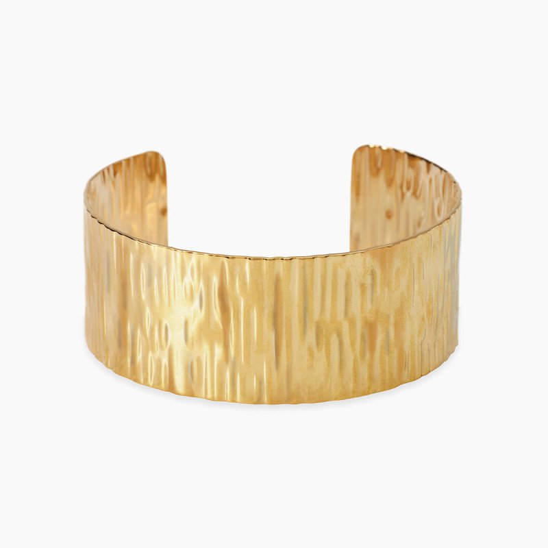 Bracciale bangle dorata effetto martellato - 831062