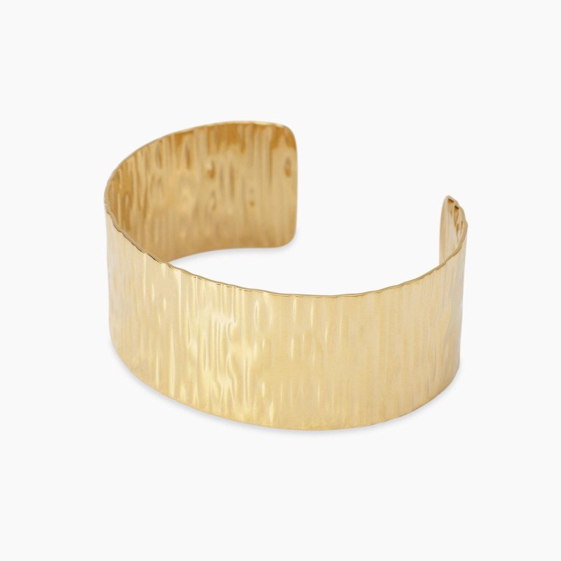 Bracciale bangle dorata effetto martellato - 831062