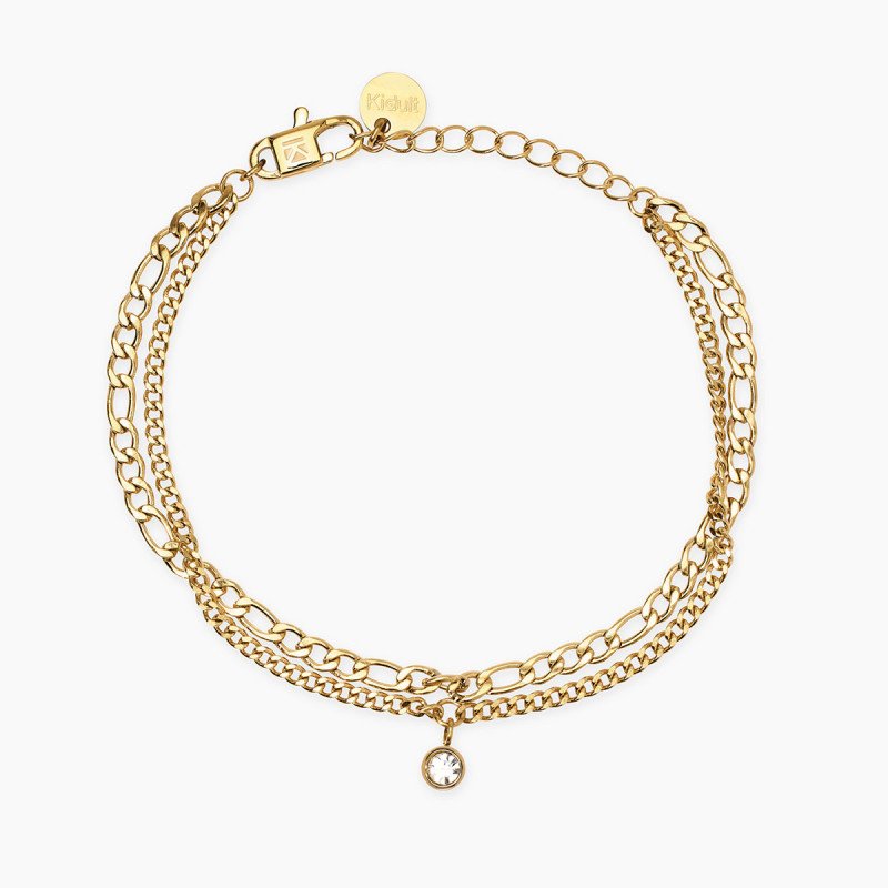 Bracciale dorato con catene e ciondolo - 831065