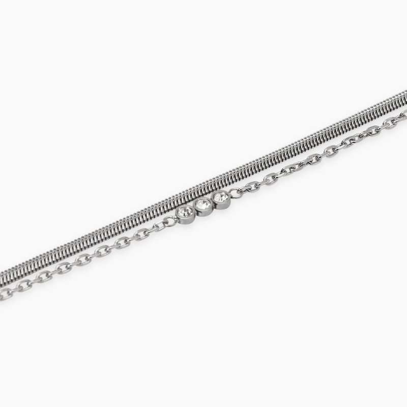 Bracciale con catene e cristalli - 831066