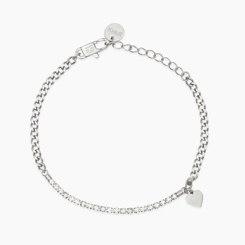 Bracciale con tennis di cristalli e cuore - 831068
