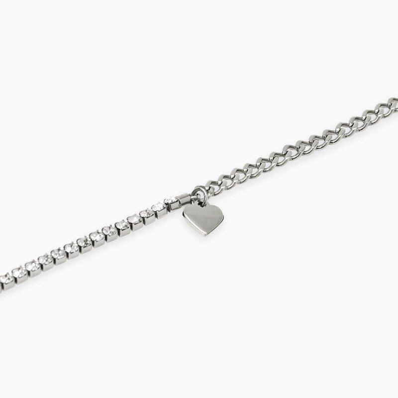 Bracciale con tennis di cristalli e cuore - 831068