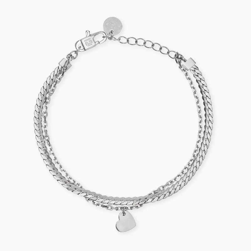 Bracciale con catene e ciondolo cuore - 831069