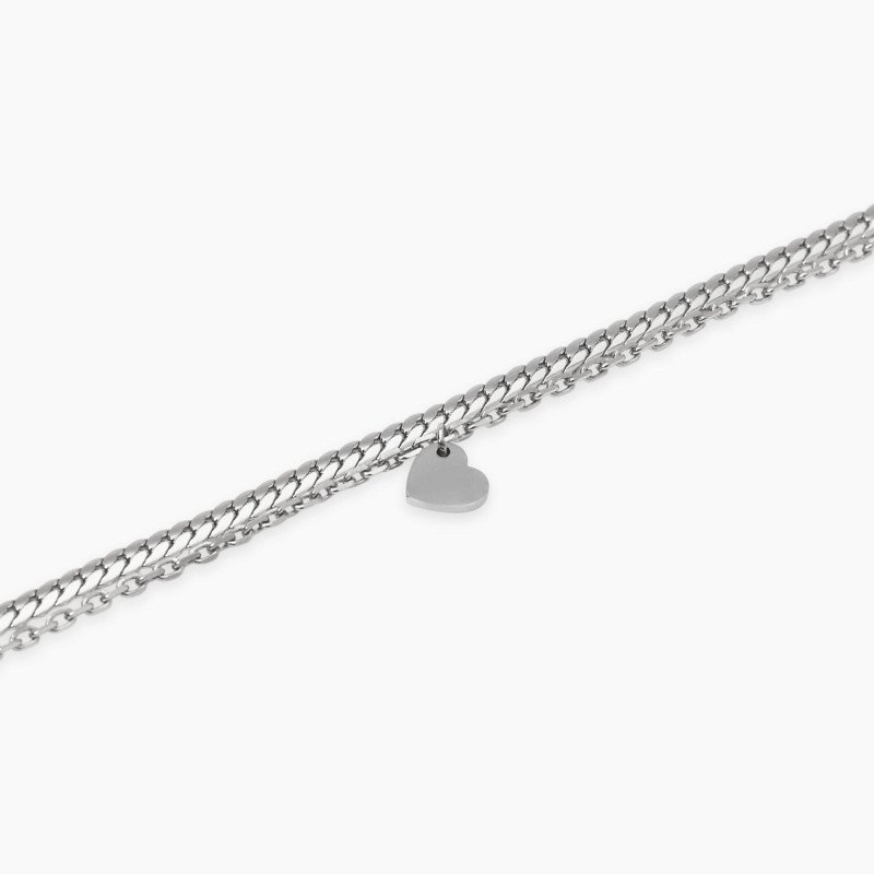 Bracciale con catene e ciondolo cuore - 831069