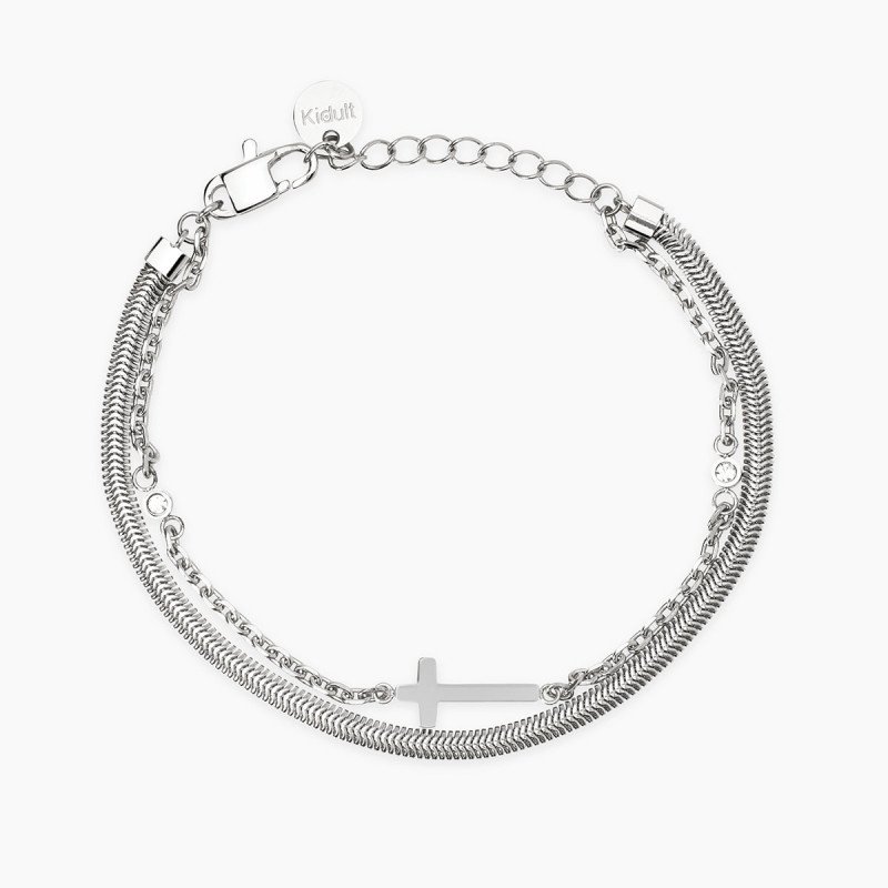 Bracciale con catene e croce - 831072
