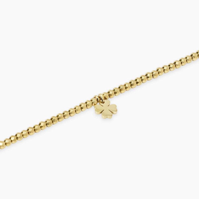 Bracciale dorato con ciondolo quadrifoglio - 831076