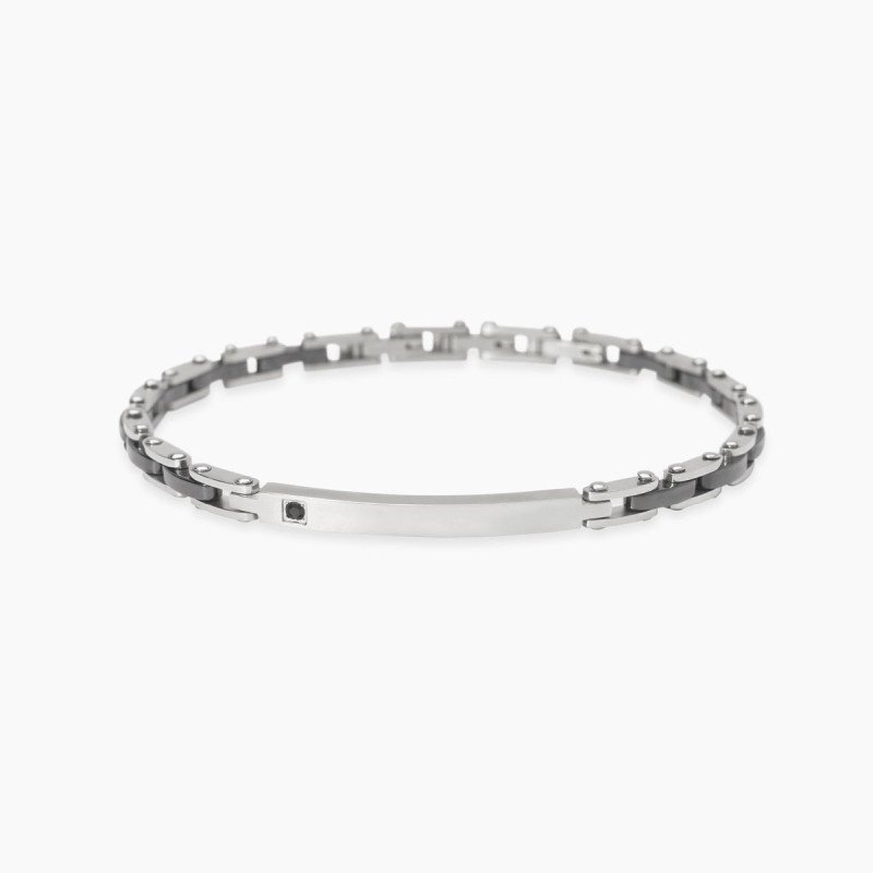 Bracciale in acciaio 316L ceramica cristalli - 831097