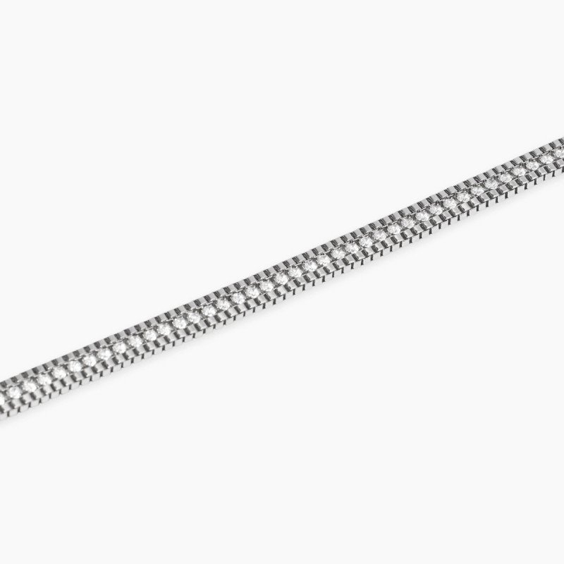 Bracciale con catene venete e tennis - 831102