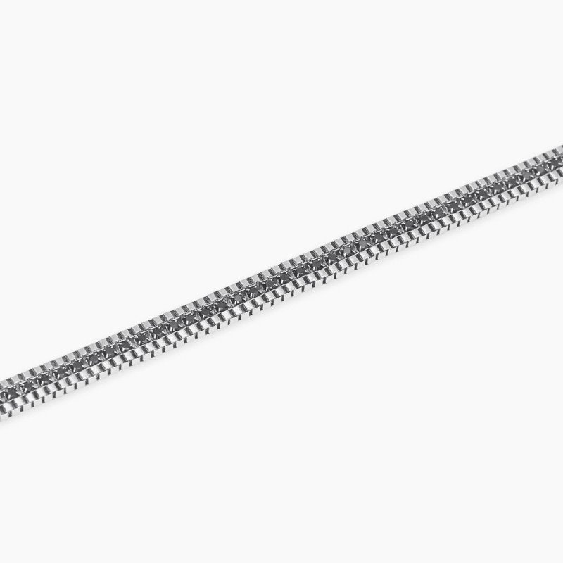 Bracciale con catene venete e tennis - 831103