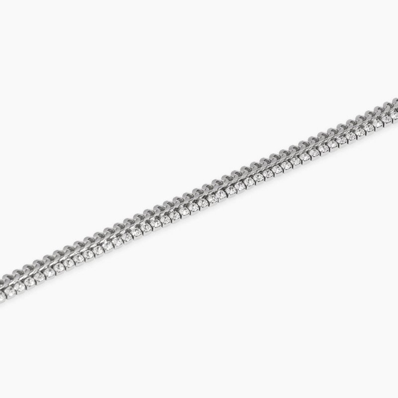 Bracciale con catena franco e catena in cristalli - 831106